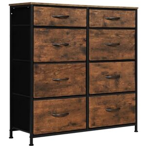 WOLTU Commode avec 8 Tiroirs en Tissu, Cadre en Métal Stable, Design Rétro, pour Chambre, Salon, Couloir, Chambre d'enfant, 86x30x89 cm, Marron Rétro + Noir, SSK006hov - Publicité WOLTU Commode avec 8 Tiroirs en Tissu, Cadre en Métal Stable, Design Rétro, pour Chambre, Salon, Couloir, Chambre d'enfant, 86x30x89 cm, Marron Rétro + Noir, SSK006hov - Publicité