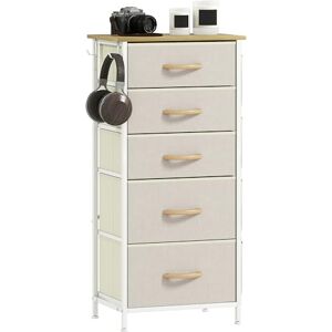 HOMCOM Commode pour Chambre à Coucher avec 5 tiroirs en Tissu, Haut Meuble de Rangement avec 4 Poches, 2 Crochets et Cadre en Acier pour Salon, Couloir, Beige - Publicité HOMCOM Commode pour Chambre à Coucher avec 5 tiroirs en Tissu, Haut Meuble de Rangement avec 4 Poches, 2 Crochets et Cadre en Acier pour Salon, Couloir, Beige - Publicité