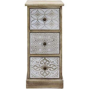 Rebecca Mobili Commode 3 Tiroirs, Table de Chevet Shabby, Bois Blanc Beige, Chambre Entrée Dimensions: 63 x 29 x 25 cm (HxLxP) Art. RE6535 - Publicité Rebecca Mobili Commode 3 Tiroirs, Table de Chevet Shabby, Bois Blanc Beige, Chambre Entrée Dimensions: 63 x 29 x 25 cm (HxLxP) Art. RE6535 - Publicité