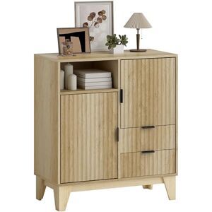 HOMCOM Buffet Salon, Meuble de Rangement avec 2 Portes cannelé à Fermeture amortie, 2 tiroirs, étagère réglable et Compartiment Ouvert, Buffet Salle à Manger et Cuisine, 80 x 40 x 90 cm, Bois Naturel - Publicité HOMCOM Buffet Salon, Meuble de Rangement avec 2 Portes cannelé à Fermeture amortie, 2 tiroirs, étagère réglable et Compartiment Ouvert, Buffet Salle à Manger et Cuisine, 80 x 40 x 90 cm, Bois Naturel - Publicité