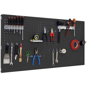 Simon Rack Simonwork Organiseur Mural avec 14 Crochets et 3 Supports, 1200 x 600 mm, Anthracite - Publicité Simon Rack Simonwork Organiseur Mural avec 14 Crochets et 3 Supports, 1200 x 600 mm, Anthracite - Publicité
