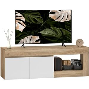 HOMCOM Meuble TV 140 cm, Meuble télé pour téléviseur jusqu'à 60 Pouces avec 2 Portes à Fermeture Douce et Compartiment Ouvert, Banc TV Moderne pour Salon, Chambre à Coucher, Effet Bois Naturel - Publicité HOMCOM Meuble TV 140 cm, Meuble télé pour téléviseur jusqu'à 60 Pouces avec 2 Portes à Fermeture Douce et Compartiment Ouvert, Banc TV Moderne pour Salon, Chambre à Coucher, Effet Bois Naturel - Publicité