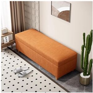 WIGSELBL Banc de rangement en lin pour chambre à coucher, long coffre de rangement, banc ottoman moderne du milieu du siècle pour le salon (orange, 120 cm) - Publicité WIGSELBL Banc de rangement en lin pour chambre à coucher, long coffre de rangement, banc ottoman moderne du milieu du siècle pour le salon (orange, 120 cm) - Publicité