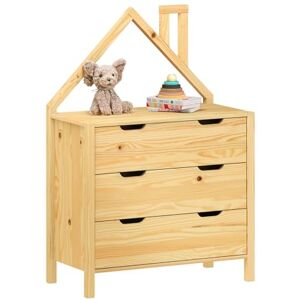IDIMEX Commode Enfant ELANO en Bois Massif Coloris Naturel avec 3 Tiroirs de Rangement, 84 x 120 x 41 cm, Meuble Chambre en Forme de Maison, Style Montessori, pour Fille ou garçon - Publicité IDIMEX Commode Enfant ELANO en Bois Massif Coloris Naturel avec 3 Tiroirs de Rangement, 84 x 120 x 41 cm, Meuble Chambre en Forme de Maison, Style Montessori, pour Fille ou garçon - Publicité