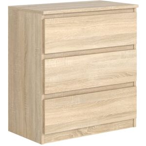 meble masztalerz Commode Chêne Sonoma Mat avec 3 tiroirs 70 cm, Meuble Rangement, Commode Chambre H : 78,5 cm, L : 70 cm, P : 39 cm Commode avec tiroirs, Commode Chambre Adulte - Publicité