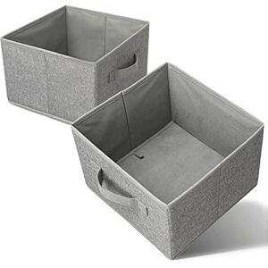 LCS-Store Boîte de rangement LCS lot de 2 gris organisateur pour armoire, bureau, chambre d'enfant boîte de rangement pliable (27x28x20cm) boîte en tissu pour vêtements, jouets, accessoires - Publicité LCS-Store Boîte de rangement LCS lot de 2 gris organisateur pour armoire, bureau, chambre d'enfant boîte de rangement pliable (27x28x20cm) boîte en tissu pour vêtements, jouets, accessoires - Publicité
