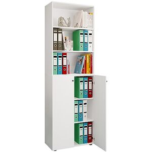VCM Armoire de Bureau Livres Classeurs Meuble de Bureau Armoire Lona 6 Portes battantes Étagère Blanc - Publicité VCM Armoire de Bureau Livres Classeurs Meuble de Bureau Armoire Lona 6 Portes battantes Étagère Blanc - Publicité