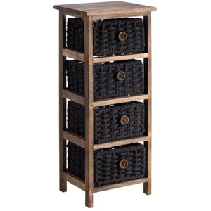 IDIMEX Chiffonnier Pluto Petite Commode de Nuit en Bois de Paulownia Brun foncé, avec 4 paniers en Coton tressé Noir - Publicité IDIMEX Chiffonnier Pluto Petite Commode de Nuit en Bois de Paulownia Brun foncé, avec 4 paniers en Coton tressé Noir - Publicité