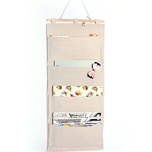 Co-link Lingerie/coton tissu porte placard accrocher sac de rangement livres organisation retour à l'école bureau chambre cuisine rectangle 4 Pocket Home organisateur cadeau, 13.8 "W x 31.5 " H (4 poches-blanc beige) - Publicité Co-link Lingerie/coton tissu porte placard accrocher sac de rangement livres organisation retour à l'école bureau chambre cuisine rectangle 4 Pocket Home organisateur cadeau, 13.8 "W x 31.5 " H (4 poches-blanc beige) - Publicité
