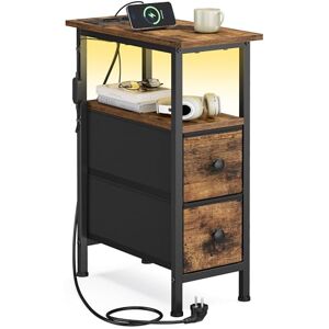 SONGMICS BELLAH Collection Table d’Appoint, Table de Chevet avec Multiprise Intégrée, Éclairage LED, 2 Tiroirs, Bout de Canapé, Salon, Chambre, Marron Rustique LGS002K102 - Publicité SONGMICS BELLAH Collection Table d’Appoint, Table de Chevet avec Multiprise Intégrée, Éclairage LED, 2 Tiroirs, Bout de Canapé, Salon, Chambre, Marron Rustique LGS002K102 - Publicité