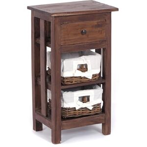 DESIGN DELIGHTS Table téléphonique « Rattan 70 » 70 x 38 x 28 cm (H x l x P), acajou, avec paniers en rotin et tiroir Table d'appoint en bois massif, console en bois, armoire de salle de bain Couleur : 02 - Publicité DESIGN DELIGHTS Table téléphonique « Rattan 70 » 70 x 38 x 28 cm (H x l x P), acajou, avec paniers en rotin et tiroir Table d'appoint en bois massif, console en bois, armoire de salle de bain Couleur : 02 - Publicité
