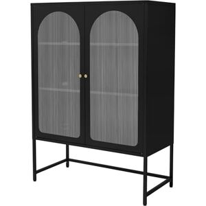 ML DESIGN modern living ML-Design Vitrine de Salon 85x120x40 cm, Noir, Armoire avec 3 Compartiments de Rangement/Étagères et 2 Portes, Métallique en Acier, Style Industriel, Commode Bibliothèque de Classement pour Bureau - Publicité ML DESIGN modern living ML-Design Vitrine de Salon 85x120x40 cm, Noir, Armoire avec 3 Compartiments de Rangement/Étagères et 2 Portes, Métallique en Acier, Style Industriel, Commode Bibliothèque de Classement pour Bureau - Publicité