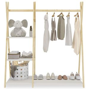 IDIMEX Penderie Enfant LOTTE avec 3 étagères en Bois Massif, Dimensions 108x115x47 cm, idéale pour Garde-Robe compacte, Rangement vêtements Enfant, Naturel/Blanc - Publicité IDIMEX Penderie Enfant LOTTE avec 3 étagères en Bois Massif, Dimensions 108x115x47 cm, idéale pour Garde-Robe compacte, Rangement vêtements Enfant, Naturel/Blanc - Publicité