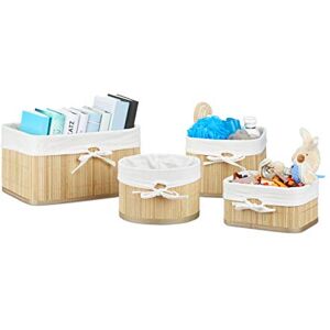 Relaxdays Boîte de rangement en bambou lot de 4 HxlxP 17,5 x 32 x 23 cm pour armoire et placard, nature - Publicité Relaxdays Boîte de rangement en bambou lot de 4 HxlxP 17,5 x 32 x 23 cm pour armoire et placard, nature - Publicité