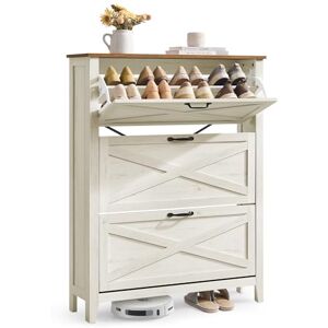 VASAGLE LIRY Collection – Meuble à Chaussures à 3 Abattants, Placard de Rangement Autoportant, Étroit, pour Entrée, Style Campagne, Capacité de 18 à 24 Paires, Blanc Rustique HSC301W02 - Publicité VASAGLE LIRY Collection – Meuble à Chaussures à 3 Abattants, Placard de Rangement Autoportant, Étroit, pour Entrée, Style Campagne, Capacité de 18 à 24 Paires, Blanc Rustique HSC301W02 - Publicité