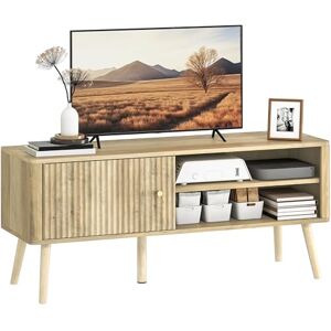 HOMCOM Meuble TV 115 cm, Meuble télé pour téléviseur jusqu'à 55 Pouces avec Placard à Porte, Compartiments Ouverts et étagère réglable, Pieds en pin, Banc TV pour Salon, Chambre à Coucher, chêne - Publicité HOMCOM Meuble TV 115 cm, Meuble télé pour téléviseur jusqu'à 55 Pouces avec Placard à Porte, Compartiments Ouverts et étagère réglable, Pieds en pin, Banc TV pour Salon, Chambre à Coucher, chêne - Publicité