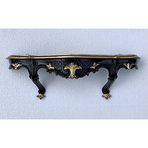 artissimo Console murale, noire, dorée, style baroque, antique, commode, étagère à miroir, l : 49 x P : 13 x H : 21 cm, console suspendue - Publicité artissimo Console murale, noire, dorée, style baroque, antique, commode, étagère à miroir, l : 49 x P : 13 x H : 21 cm, console suspendue - Publicité