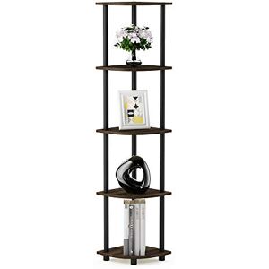 Étagère d'angle Furinno en bois et noir 5 niveaux - Publicité Étagère d'angle Furinno en bois et noir 5 niveaux - Publicité