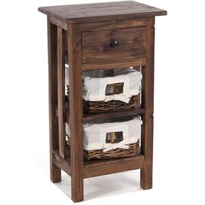 DESIGN DELIGHTS Table téléphonique « Rattan 70 » 70 x 38 x 28 cm (H x l x P), acajou, avec paniers en rotin et tiroir Table d'appoint en bois massif, console en bois, armoire de salle de bain Couleur : 03 - Publicité DESIGN DELIGHTS Table téléphonique « Rattan 70 » 70 x 38 x 28 cm (H x l x P), acajou, avec paniers en rotin et tiroir Table d'appoint en bois massif, console en bois, armoire de salle de bain Couleur : 03 - Publicité