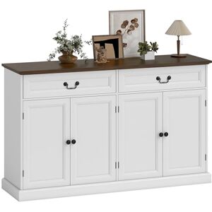 HOMCOM Buffet Salon avec 4 Portes, Meuble de Rangement Plateau épais, 2 tiroirs Silencieux et étagères Ajustables, Style Rustique, Buffet Salle à Manger et Cuisine, 140 x 40 x 85 cm, Blanc et Marron - Publicité HOMCOM Buffet Salon avec 4 Portes, Meuble de Rangement Plateau épais, 2 tiroirs Silencieux et étagères Ajustables, Style Rustique, Buffet Salle à Manger et Cuisine, 140 x 40 x 85 cm, Blanc et Marron - Publicité