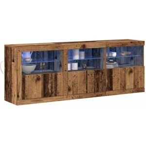 vidaXL Buffet LED Bois Ancien 181 x 37 x 67 cm Bois d'ingénierie, Buffet élégant pour salle à manger, design rectangulaire moderne, éclairage LED, rangement pratique pour un intérieur contemporain - Publicité vidaXL Buffet LED Bois Ancien 181 x 37 x 67 cm Bois d'ingénierie, Buffet élégant pour salle à manger, design rectangulaire moderne, éclairage LED, rangement pratique pour un intérieur contemporain - Publicité