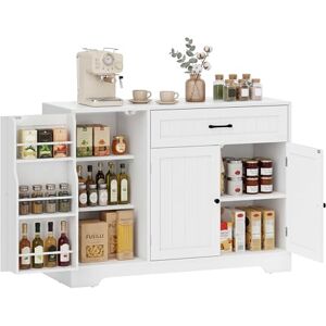 HOMCOM Buffet Cuisine, Meuble de Rangement avec Tiroir, 4 Portes à Fermeture Douce, Racks-Porte et Étagères Réglables, Meuble TV, Buffet de Salle à Manger et Salon, 110x40x80cm, Blanc - Publicité HOMCOM Buffet Cuisine, Meuble de Rangement avec Tiroir, 4 Portes à Fermeture Douce, Racks-Porte et Étagères Réglables, Meuble TV, Buffet de Salle à Manger et Salon, 110x40x80cm, Blanc - Publicité
