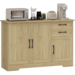 HOMCOM Buffet Salon, Meuble de Rangement avec 3 Portes, 2 tiroirs et étagère réglable, Style Moderne, Buffet Salle à Manger et Cuisine, 120 x 38 x 79 cm, Bois Naturel - Publicité HOMCOM Buffet Salon, Meuble de Rangement avec 3 Portes, 2 tiroirs et étagère réglable, Style Moderne, Buffet Salle à Manger et Cuisine, 120 x 38 x 79 cm, Bois Naturel - Publicité