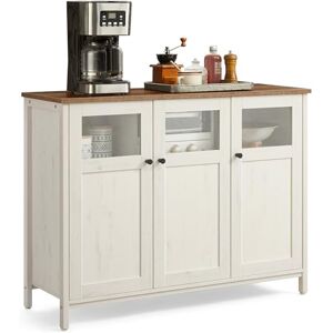 VASAGLE Meuble de Rangement, Buffet, avec Placard 3 Portes, pour Salle à Manger, Salon, Cuisine, Entrée, Cadre en Acier, Style Industriel, Marron Miel et Blanc Rustique LSC099WJ02 - Publicité VASAGLE Meuble de Rangement, Buffet, avec Placard 3 Portes, pour Salle à Manger, Salon, Cuisine, Entrée, Cadre en Acier, Style Industriel, Marron Miel et Blanc Rustique LSC099WJ02 - Publicité