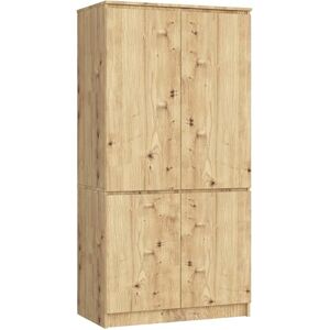 AKORD Set armoire S90 90 cm Armoire avec 4 portes Extension de garde-robe Extension pour armoire L 90 x H 180 x P 51 cm Poids 66,6 kg Chêne artisanal - Publicité AKORD Set armoire S90 90 cm Armoire avec 4 portes Extension de garde-robe Extension pour armoire L 90 x H 180 x P 51 cm Poids 66,6 kg Chêne artisanal - Publicité