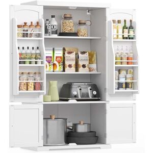 VASAGLE Buffet Haut Cuisine, Meuble de Rangement, Armoire, Vaisselier, 40 x 76 x 135,8 cm, Grand Espace, 2 Planches Réglables, 6 Étagères de Porte, pour Salon, Cuisine, Blanc BBC671HW01 - Publicité VASAGLE Buffet Haut Cuisine, Meuble de Rangement, Armoire, Vaisselier, 40 x 76 x 135,8 cm, Grand Espace, 2 Planches Réglables, 6 Étagères de Porte, pour Salon, Cuisine, Blanc BBC671HW01 - Publicité