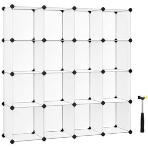 SONGMICS Meuble Rangement 16 Cubes, Organisateur Modulable, Étagère en Plastique, Séparateur de Placard, Rangement Chaussures, pour Chambre, Bureau, 31 x 153 x 153 cm, Blanc LPC44L - Publicité SONGMICS Meuble Rangement 16 Cubes, Organisateur Modulable, Étagère en Plastique, Séparateur de Placard, Rangement Chaussures, pour Chambre, Bureau, 31 x 153 x 153 cm, Blanc LPC44L - Publicité