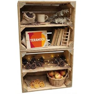 teramico Caisses en Bois Vintage d'occasion/caisses à Fruits/caisses à vin d'origine de la Culture fruitière avec Compartiment de Rangement flammé 50 x 40 x 30 cm (2 x étagères Longues) - Publicité teramico Caisses en Bois Vintage d'occasion/caisses à Fruits/caisses à vin d'origine de la Culture fruitière avec Compartiment de Rangement flammé 50 x 40 x 30 cm (2 x étagères Longues) - Publicité