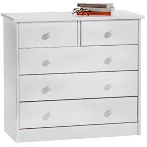 IDIMEX Commode de Chambre Rondo Meuble de Rangement avec 5 tiroirs, en pin Massif lasuré Blanc - Publicité IDIMEX Commode de Chambre Rondo Meuble de Rangement avec 5 tiroirs, en pin Massif lasuré Blanc - Publicité