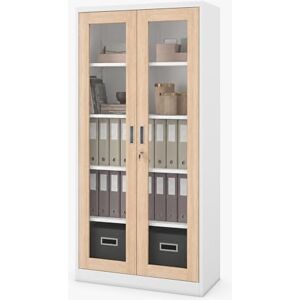 Jan Nowak Armoire Métallique Vitrée De Bureau, Vitrine De Rangement avec Serrure, Armoire Archives pour Classeurs A4, Portes en Verre Trempé, 4 Étagères Réglables, 185 x 90 x 40 cm - Publicité Jan Nowak Armoire Métallique Vitrée De Bureau, Vitrine De Rangement avec Serrure, Armoire Archives pour Classeurs A4, Portes en Verre Trempé, 4 Étagères Réglables, 185 x 90 x 40 cm - Publicité