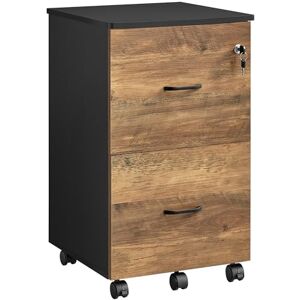 VASAGLE Classeur à 2 tiroirs verrouillables, Support d'imprimante à roulettes pour Bureau à Domicile, dossiers Suspendus A4, Assemblage requis, Marron Miel et Encre Noire LCD027B01 - Publicité VASAGLE Classeur à 2 tiroirs verrouillables, Support d'imprimante à roulettes pour Bureau à Domicile, dossiers Suspendus A4, Assemblage requis, Marron Miel et Encre Noire LCD027B01 - Publicité