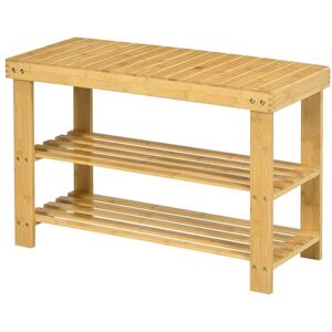 HOMCOM Banc à Chaussures en Bambou, étagère à Chaussures à 3 Niveaux, Style scandinave, Banc de Rangement pour entrée, Salon, Chambre, Charge 136 Kg, 70 x 28 x 45 cm, Bois Naturel - Publicité HOMCOM Banc à Chaussures en Bambou, étagère à Chaussures à 3 Niveaux, Style scandinave, Banc de Rangement pour entrée, Salon, Chambre, Charge 136 Kg, 70 x 28 x 45 cm, Bois Naturel - Publicité
