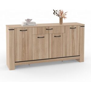IDMARKET Idaho Buffet en Bois Clair 4 Portes - Buffet - Publicité IDMARKET Idaho Buffet en Bois Clair 4 Portes - Buffet - Publicité