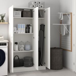 Dmora Grande armoire polyvalente Beaumont, Armoire auxiliaire avec 3 portes, Étagère à chaussures avec étagères, Armoire à balais, 109x37h180 cm, Blanc - Publicité Dmora Grande armoire polyvalente Beaumont, Armoire auxiliaire avec 3 portes, Étagère à chaussures avec étagères, Armoire à balais, 109x37h180 cm, Blanc - Publicité