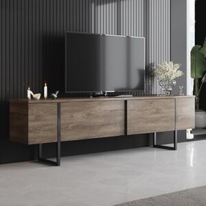CONCEPT USINE Meuble TV Industriel 180 cm FROPA Effet Bois Noyer & Structure Métal Noir 2 Placards Abattants Style Loft Moderne Salon Contemporain Long, Bas et Élégant Stable & Tendance - Publicité CONCEPT USINE Meuble TV Industriel 180 cm FROPA Effet Bois Noyer & Structure Métal Noir 2 Placards Abattants Style Loft Moderne Salon Contemporain Long, Bas et Élégant Stable & Tendance - Publicité