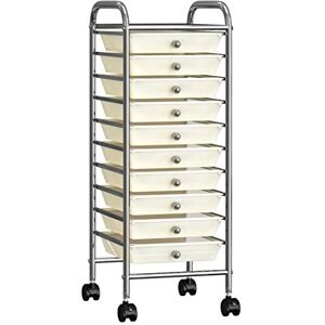 vidaXL Chariot de Rangement Mobile à 10 Tiroirs Chariot à Cosmétiques Panier de Bureau Salon de Beauté Coiffeur Maison Blanc Plastique - Publicité vidaXL Chariot de Rangement Mobile à 10 Tiroirs Chariot à Cosmétiques Panier de Bureau Salon de Beauté Coiffeur Maison Blanc Plastique - Publicité