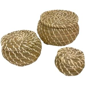 Ikea IKE-803.281.45 FRYKEN Lot de 3 paniers avec couvercle en jonc de mer - Publicité Ikea IKE-803.281.45 FRYKEN Lot de 3 paniers avec couvercle en jonc de mer - Publicité