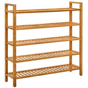 vidaXL Chêne Massif Etagère à Chaussures à 5 Niveaux Range-Chaussures Organisateur de Chaussures Meuble de Rangement Couloir 100x27x100 cm - Publicité vidaXL Chêne Massif Etagère à Chaussures à 5 Niveaux Range-Chaussures Organisateur de Chaussures Meuble de Rangement Couloir 100x27x100 cm - Publicité