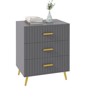 HOMCOM Commode Moderne à 3 tiroirs, Meuble à tiroirs en Bois et Aluminium, 60x40x71.5 cm, Or et Gris foncé - Publicité HOMCOM Commode Moderne à 3 tiroirs, Meuble à tiroirs en Bois et Aluminium, 60x40x71.5 cm, Or et Gris foncé - Publicité