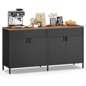 SONGMICS Meuble de Rangement, Buffet, en Métal, 4 Portes, Fermeture Magnétique, Cadre en Acier, 40 x 141 x 76 cm, Noir d'encre et Marron Rustique LSC205BD01 - Publicité SONGMICS Meuble de Rangement, Buffet, en Métal, 4 Portes, Fermeture Magnétique, Cadre en Acier, 40 x 141 x 76 cm, Noir d'encre et Marron Rustique LSC205BD01 - Publicité