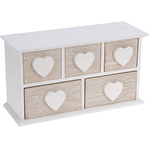 Home Petite commode avec 5 tiroirs en bois blanc shabby - Publicité Home Petite commode avec 5 tiroirs en bois blanc shabby - Publicité