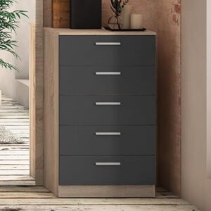 Meyvaser.com Ecommerce Company Commode avec 5 tiroirs, commode et fonctionnelle, couleur cambria et graphite, dimensions : 60 cm (largeur) x 103 cm (hauteur) x 43 cm (Fo) - Publicité Meyvaser.com Ecommerce Company Commode avec 5 tiroirs, commode et fonctionnelle, couleur cambria et graphite, dimensions : 60 cm (largeur) x 103 cm (hauteur) x 43 cm (Fo) - Publicité