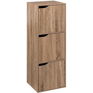 5 five simply smart Five Meuble Etagère 3 Cases avec Portes Coloris Bois Naturel H 100.5 cm - Publicité