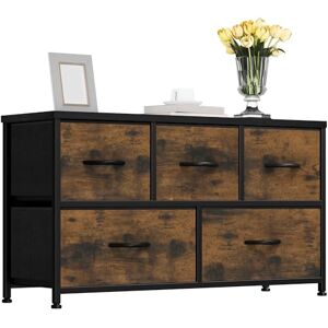 YITAHOME Commode pour Chambre à Coucher, Commode à 5 Tiroirs en Tissu Meuble de Rangement avec Dessus en Bois et Grand Espace de Rangement Chambre à Coucher, Salon, Chambre d'enfant, Rouille Brun - Publicité YITAHOME Commode pour Chambre à Coucher, Commode à 5 Tiroirs en Tissu Meuble de Rangement avec Dessus en Bois et Grand Espace de Rangement Chambre à Coucher, Salon, Chambre d'enfant, Rouille Brun - Publicité