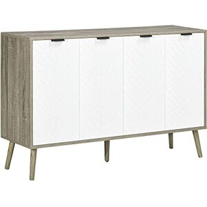HOMCOM Buffet Salon, Meuble de Rangement avec 4 Portes et étagère réglable, Pieds en Bois de pin, Buffet Salle à Manger Cuisine et Chambre, 120 x 35 x 77,4 cm, Blanc et Gris - Publicité HOMCOM Buffet Salon, Meuble de Rangement avec 4 Portes et étagère réglable, Pieds en Bois de pin, Buffet Salle à Manger Cuisine et Chambre, 120 x 35 x 77,4 cm, Blanc et Gris - Publicité