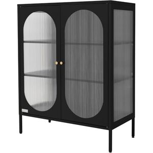 ML DESIGN modern living ML-Design Vitrine de Salon 80x102,5x40 cm, Noir, Armoire avec 3 Compartiments de Rangement/Étagères et 2 Portes, Métallique en Acier, Style Industriel, Commode Bibliothèque de Classement pour Bureau - Publicité ML DESIGN modern living ML-Design Vitrine de Salon 80x102,5x40 cm, Noir, Armoire avec 3 Compartiments de Rangement/Étagères et 2 Portes, Métallique en Acier, Style Industriel, Commode Bibliothèque de Classement pour Bureau - Publicité
